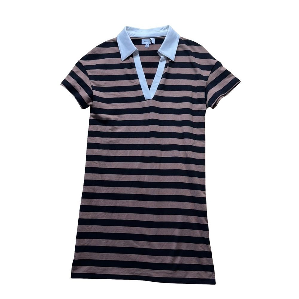 Evereve Black And Tan Striped Mini Dress